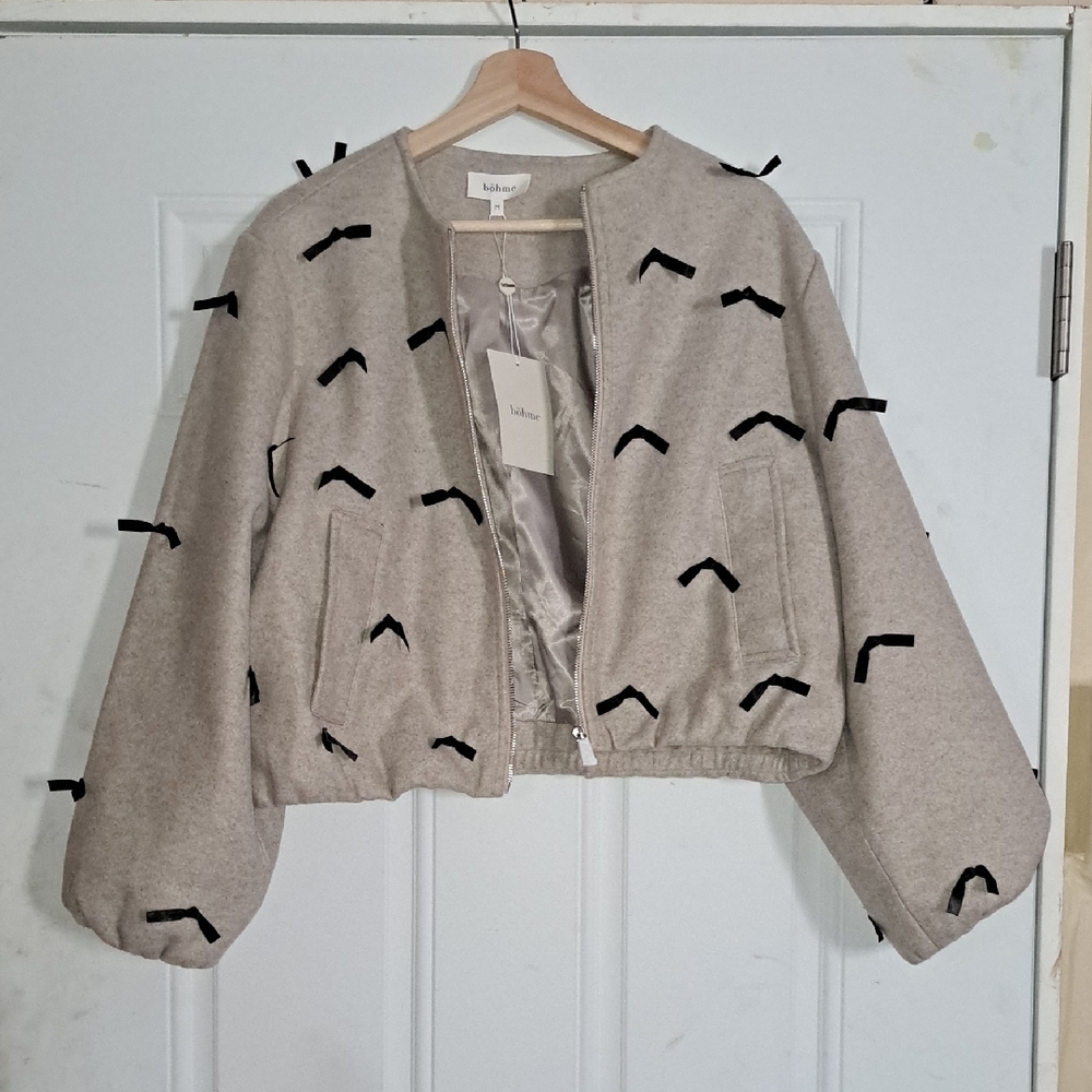 Bohme Beige and Black Patterned Blazer